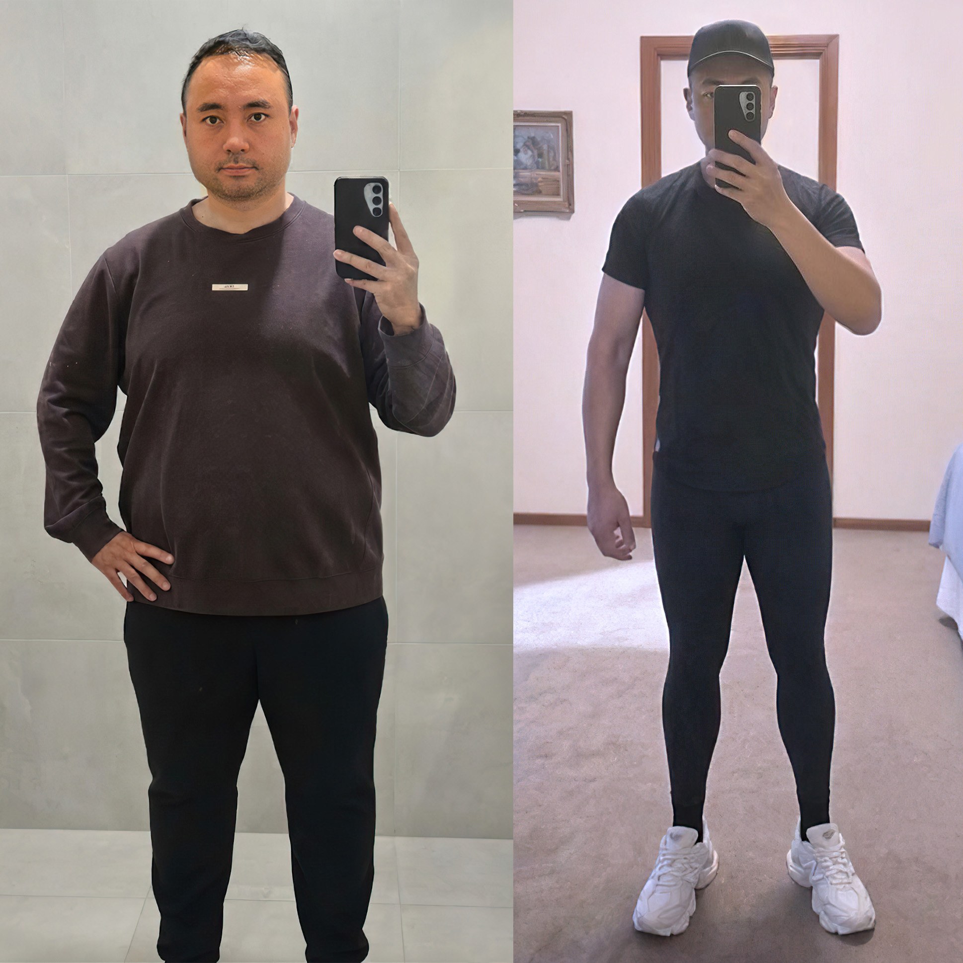 Before and after: Alexander Wong at his heaviest beside him now